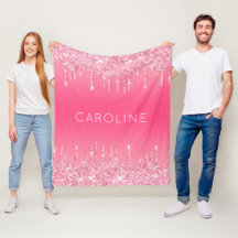 カスタムガールズネームソフトピンクグリッター滴下