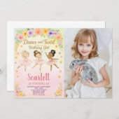 カスタムガールズバレエ招待状と写真 招待状 (正面/裏面)