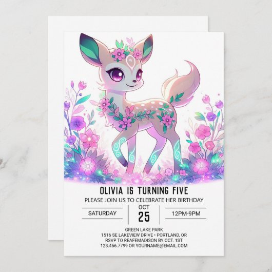 カスタムガールディアデジタル誕生日 招待状 (正面/裏面)