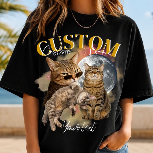 カスタムガールフレンドフェイス海賊盤ラップ Tシャツ