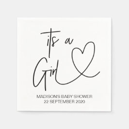 カスタムガールベビーシャワーナプキンセット スタンダードカクテルナプキン