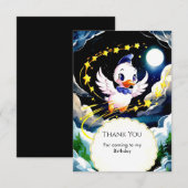 カスタムキッズうさぎ誕生日 サンキューカード (正面/裏面)