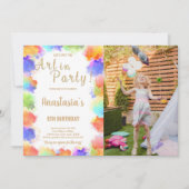 カスタムキッズアートパーティー招待状 招待状 (正面)