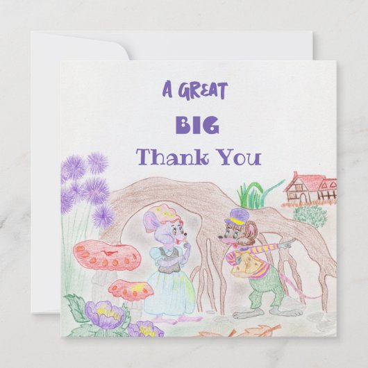 カスタムキッズアートワーク2つの可愛いマウス、花… (正面)