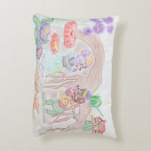 カスタムキッズアートワーク2つの可愛いマウス、花….. アクセントクッション (裏面(縦))