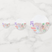 カスタムキッズアートワーク2つの可愛いマウス、花….. コンフェッティ (正面)