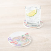 カスタムキッズアートワーク2つの可愛いマウス、花….. コースター (側面)