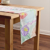 カスタムキッズアートワーク2つの可愛いマウス、花….. ショートテーブルランナー (インサイチュ)