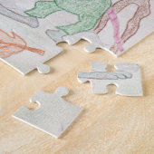 カスタムキッズアートワーク2つの可愛いマウス、花….. ジグソーパズル (側面)