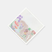 カスタムキッズアートワーク2つの可愛いマウス、花….. スタンダードカクテルナプキン (角)