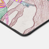 カスタムキッズアートワーク2つの可愛いマウス、花….. デスクマット (コーナー)