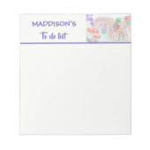 カスタムキッズアートワーク2つの可愛いマウス、花….. ノートパッド (正面)