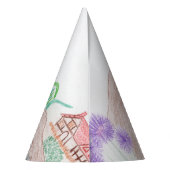 カスタムキッズアートワーク2つの可愛いマウス、花….. パーティーハット (裏面)