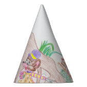 カスタムキッズアートワーク2つの可愛いマウス、花….. パーティーハット (右)