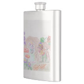 カスタムキッズアートワーク2つの可愛いマウス、花….. フラスク (左)