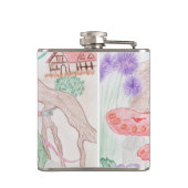 カスタムキッズアートワーク2つの可愛いマウス、花….. フラスク (裏面)