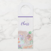 カスタムキッズアートワーク2つの可愛いマウス、花….. ボトルネックタグ (正面)