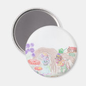 カスタムキッズアートワーク2つの可愛いマウス、花….. マグネット (正面/裏面)