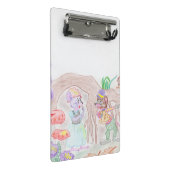 カスタムキッズアートワーク2つの可愛いマウス、花….. ミニクリップボード (アングル)