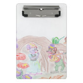 カスタムキッズアートワーク2つの可愛いマウス、花….. ミニクリップボード (正面)