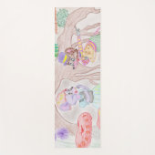 カスタムキッズアートワーク2つの可愛いマウス、花….. ヨガマット (正面)