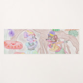 カスタムキッズアートワーク2つの可愛いマウス、花….. ヨガマット (正面(横))