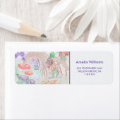 カスタムキッズアートワーク2つの可愛いマウス、花….. ラベル (インサイチュ)