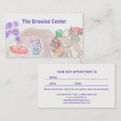 カスタムキッズアートワーク2つの可愛いマウス、花….. 予約カード (正面/裏面)