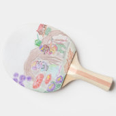 カスタムキッズアートワーク2つの可愛いマウス、花….. 卓球ラケット (横)