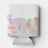 カスタムキッズアートワーク2つの可愛いマウス、花….. 缶クーラー (裏面)