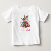カスタムキッズイースターウサギTシャツ - 名入れ ベビーTシャツ (正面)