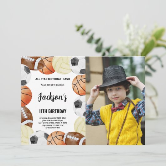 カスタムキッズオールスターパーティー招待状 招待状 (スタンド正面)