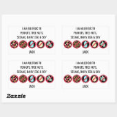 カスタムキッズゴマナッツ乳製品大豆卵アレルギー 長方形シール (シート)