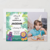 カスタムキッズサファリパーティー招待状 招待状 (正面)