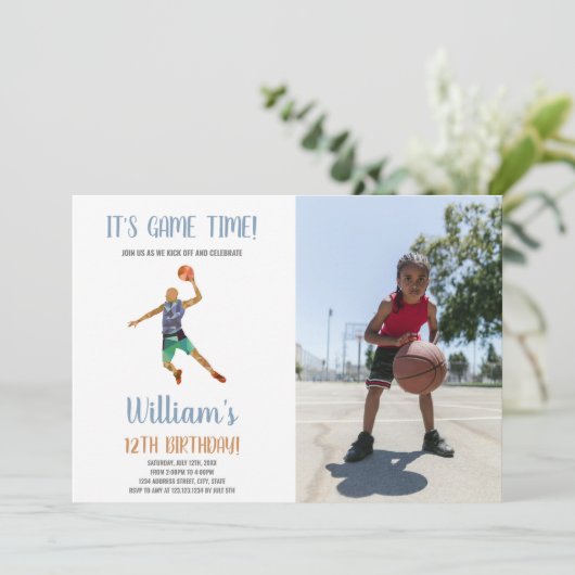 カスタムキッズスポーツパーティー招待状 招待状 (スタンド正面)