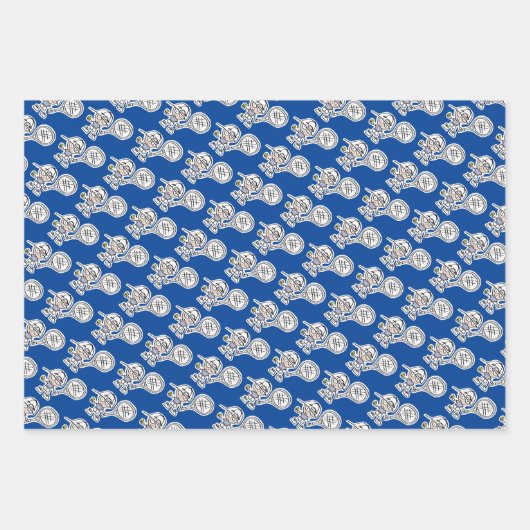 カスタムキッズテニス漫画誕生日パーティー ラッピングペーパーシート (正面)