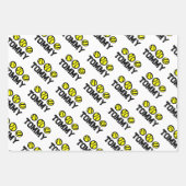 カスタムキッズテニス誕生日包装紙シート ラッピングペーパーシート (正面)