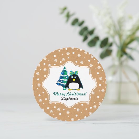 カスタムキッズネームおもしろいクリスマスカード子供へ シーズンカード (スタンド正面)