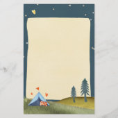 カスタムキッズネームキャンプ文房具ウォーターカラーテント 便箋 (裏面)