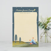 カスタムキッズネームキャンプ文房具ウォーターカラーテント 便箋 (スタンド正面)