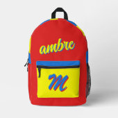 カスタムキッズバックパック（名前、子供バックパック） プリントバックパック (正面)