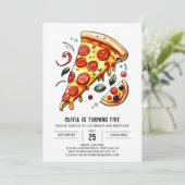カスタムキッズピザバースデー 招待状 (スタンド正面)