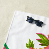 カスタムキッズピンク漫画ドラゴン ビーチタオル (インサイチュ)