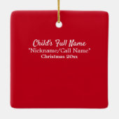 カスタムキッズフォトヴィンテージホリースクエアフレーム セラミックオーナメント (裏面)