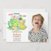 カスタムキッズプリヒストリックパーティー招待状 招待状 (正面)