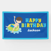カスタムキッズプールパーティーボーイズ誕生日 横断幕 (横)