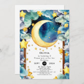 カスタムキッズムーン誕生日 招待状 (正面/裏面)