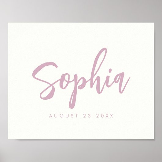 カスタムキッズルームベビー名子供部屋ウォールプリント ポスター (正面)