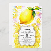 カスタムキッズレモン誕生日 招待状 (正面/裏面)