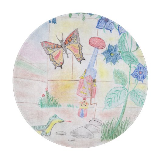 カスタムキッズ・アートワーク,くるみ割り玩具,バタフライ, カッティングボード (正面)